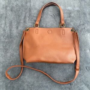 GH Bass & Co Brown Faux Leather Crossbody Bag